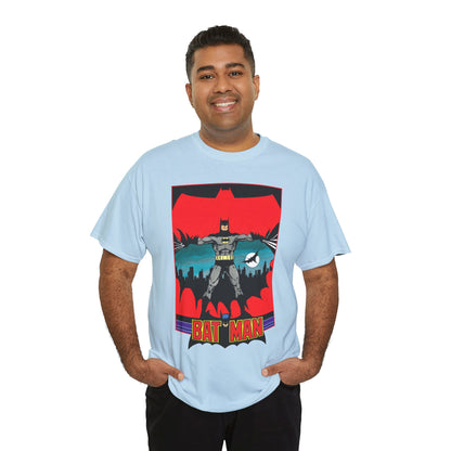 Batman T-Shirt - George Perez Art - 1980s JLA Postcard Art - DC Comics