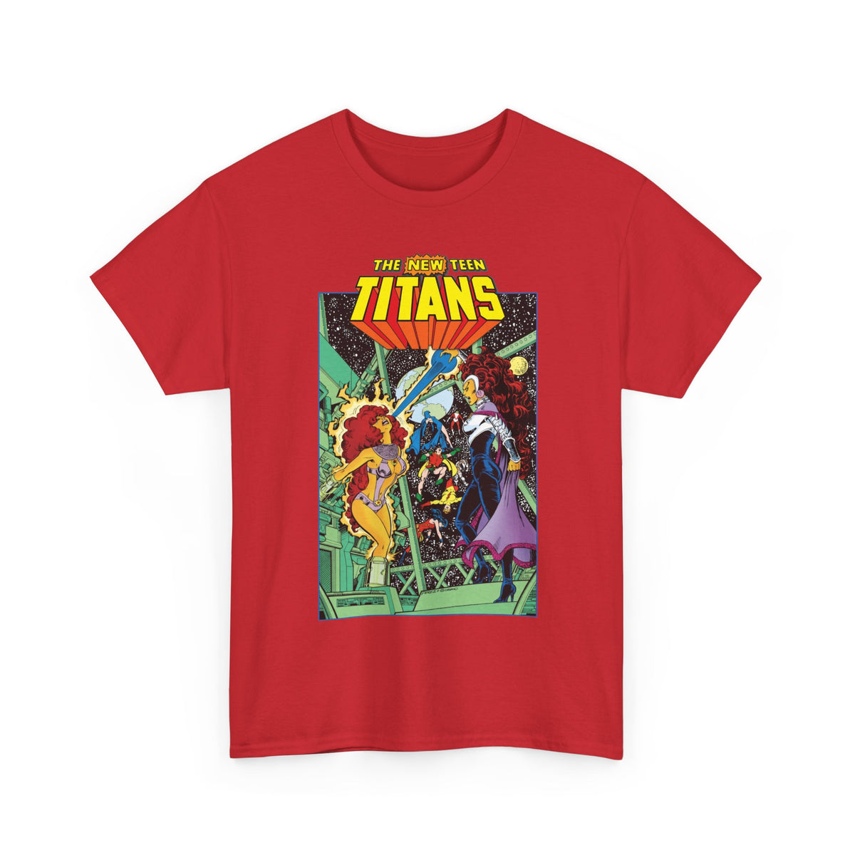 New Teen Titans T-Shirt - George Perez Art - Starfire Vs Blackfire - DC Comics