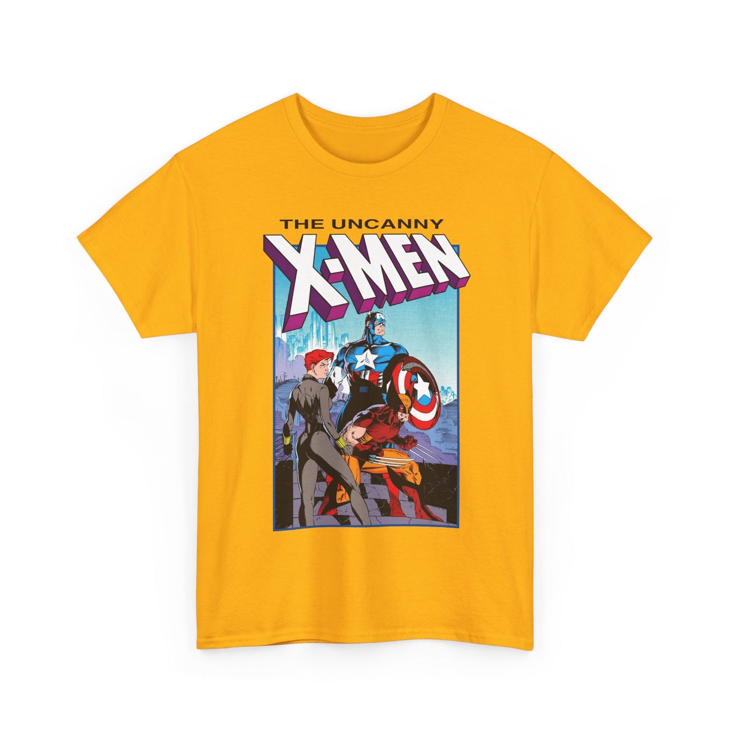 Uncanny X-Men T-Shirt - Jim Lee Art - #268 Cover - Captain America, Black Widow, Wolverine - Marvel Comics