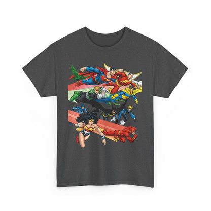 DC Legends T-Shirt - John Byrne Art - Superman, Dr Fate, Blue Beetle, Wonder Woman, Black Canary, Guy Gardner - DC Comics