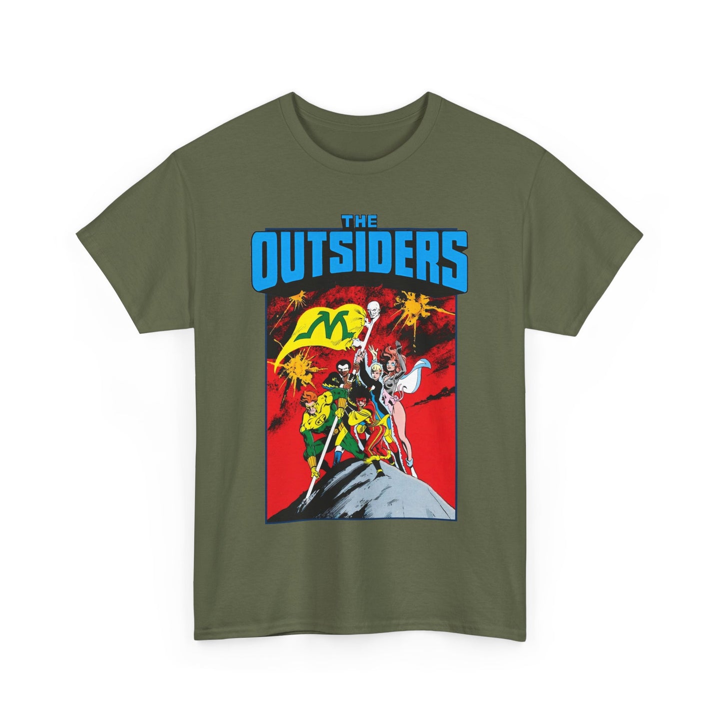 Outsiders T-Shirt - Alan Davis Art - Geo-Force, Halo, Black Lightning, Metamorpho, Katana - DC Comics