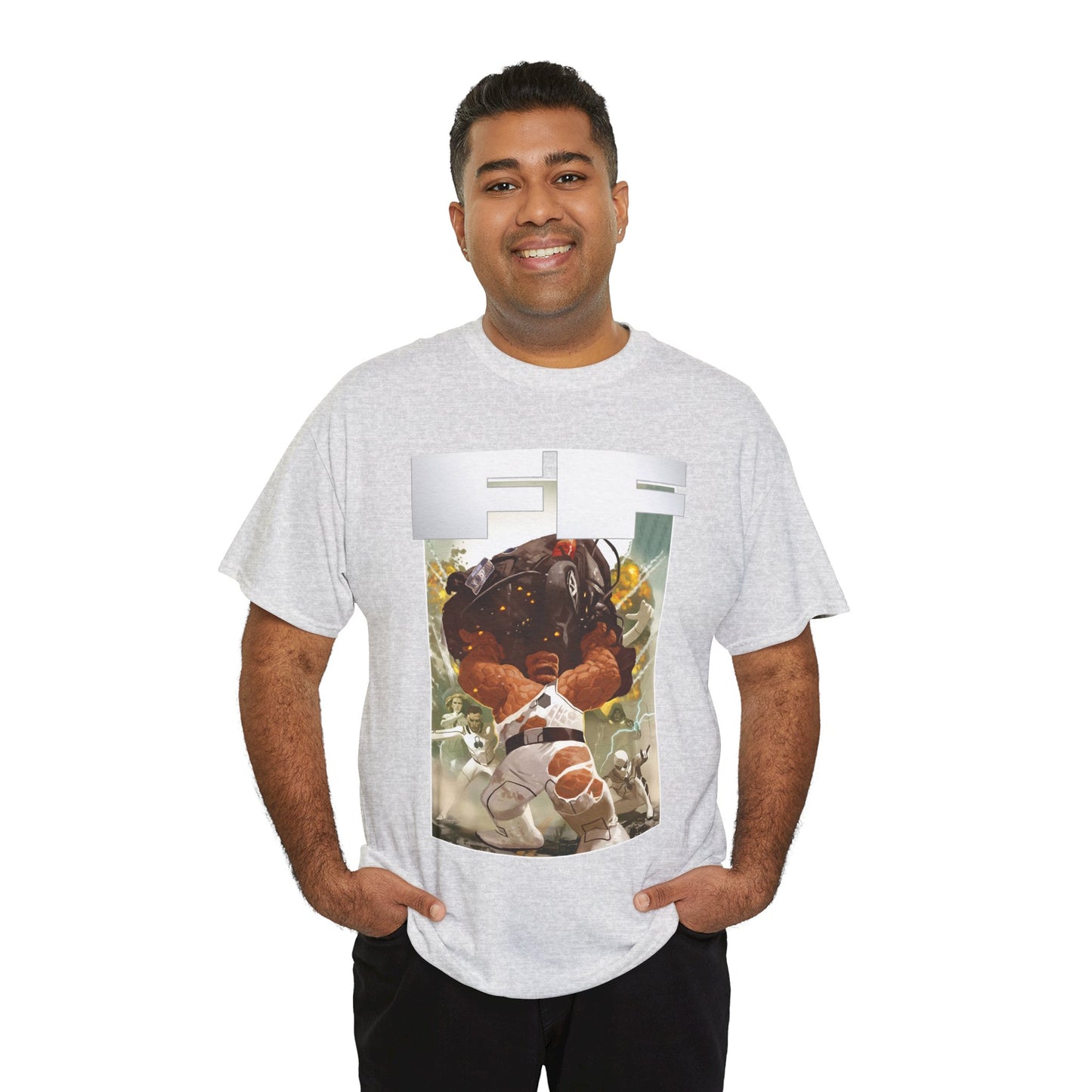 FF T-Shirt - Daniel Acuna Art - Fantastic Four - Mr. Fantastic, Invisible Woman, Thing, Spider-Man - Marvel Comics