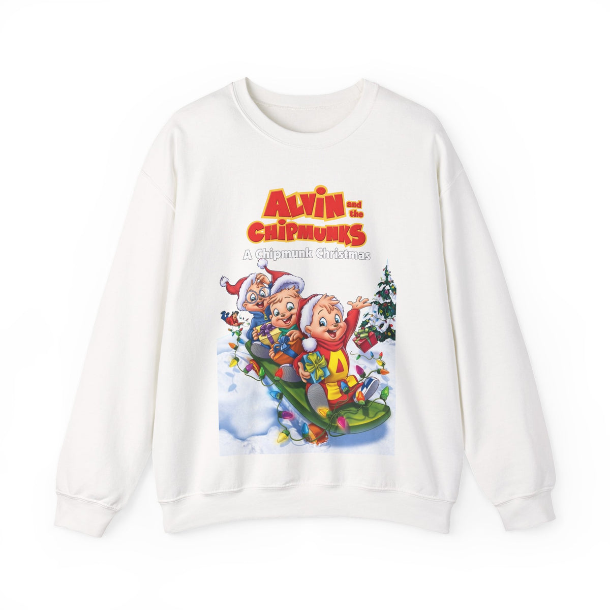 Alvin & the Chipmunks Christmas Special Heavy Blend Crewneck Sweatshirt - Alvin, Simon, Theodore Festive Holiday Cartoon