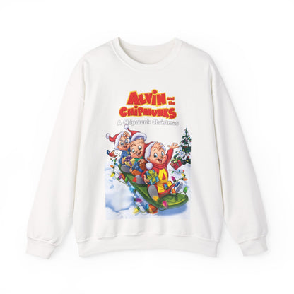Alvin & the Chipmunks Christmas Special Heavy Blend Crewneck Sweatshirt - Alvin, Simon, Theodore Festive Holiday Cartoon