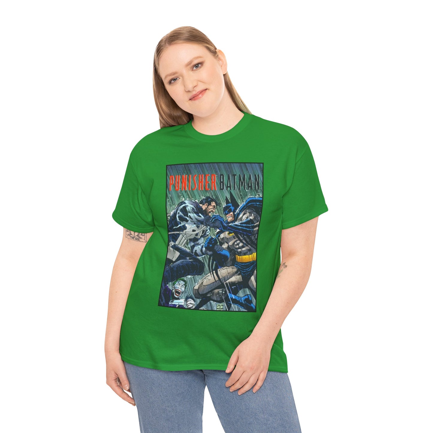 Punisher/Batman T-Shirt - John Romita Jr Art - Deadly Knights, Joker - DC Comics/Marvel Comics