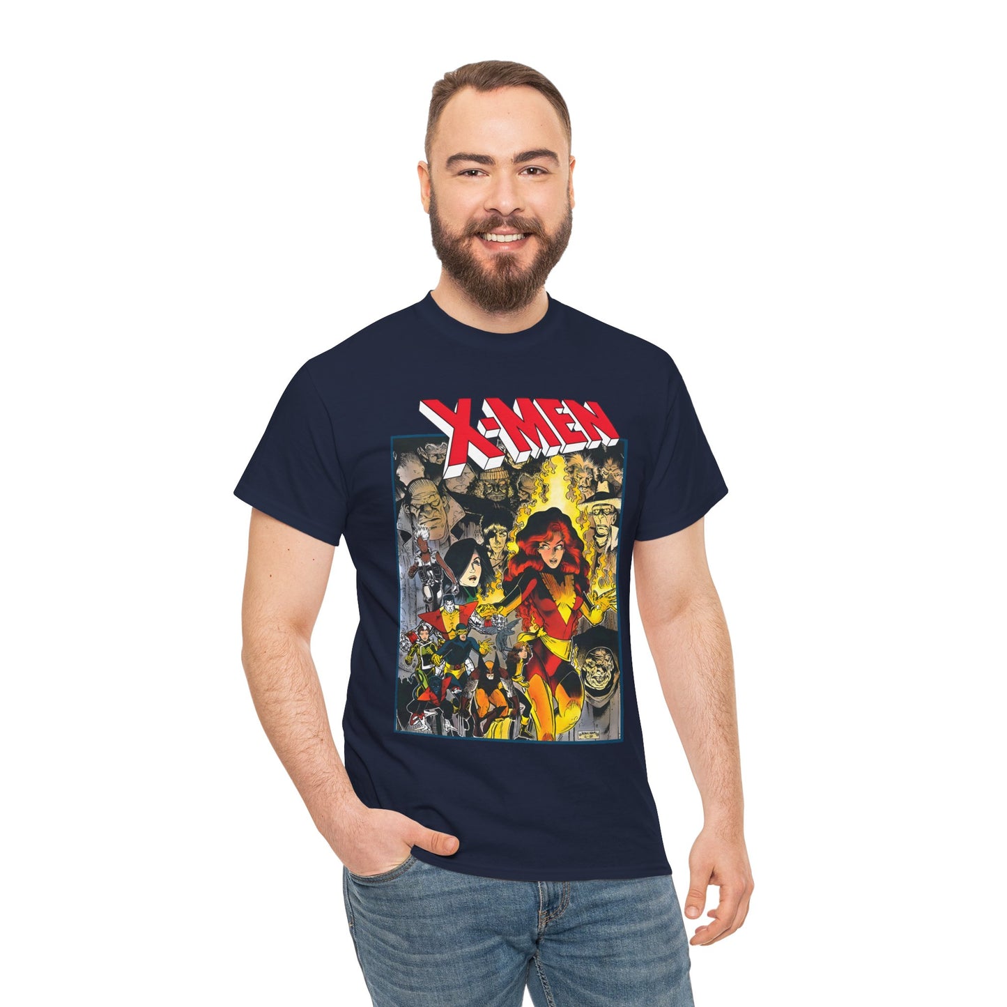 Uncanny X-Men T-Shirt - Arthur Adams Art - Dark Phoenix: From the Ashes Story - Storm, Cyclops, Wolverine, Rogue, Colossus, Nightcrawler - Marvel Comics