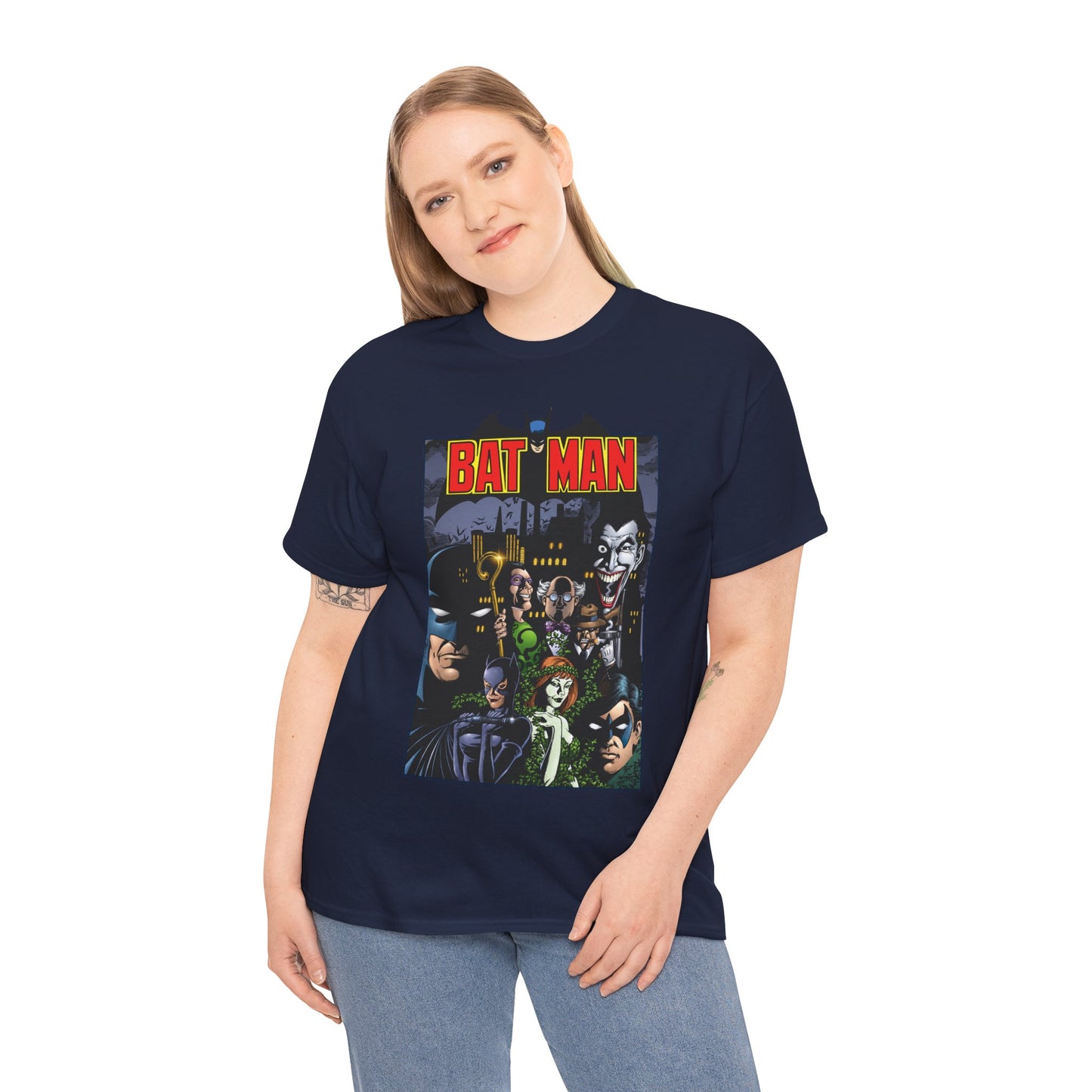 Batman T-Shirt - George Perez Art - Arkham Asylum - Joker, Catwoman, Poison Ivy, Riddler, Nightwing - DC Comics
