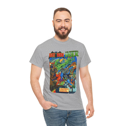 Batman & Incredible Hulk T-Shirt - DC/Marvel Comics 1970s Team-Up - Two-Face & Leader - Retro Art