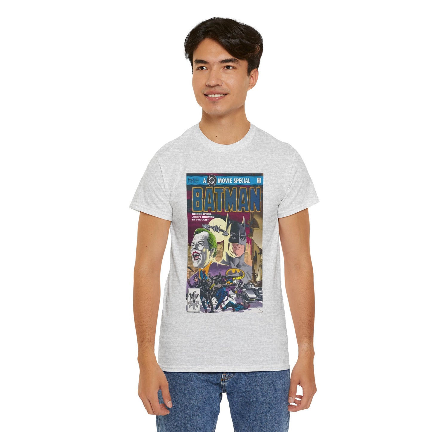 Batman Movie T-Shirt - Jerry Ordway Art - Bruce Wayne & Joker - Gotham City - DC Comics