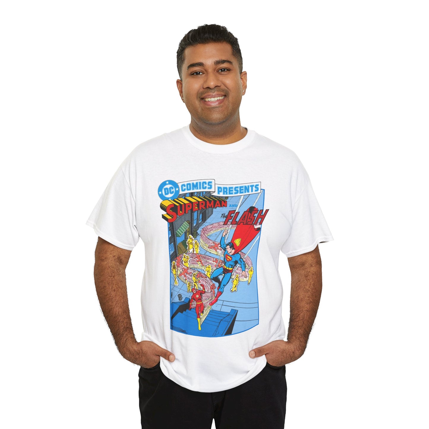 Superman & Flash T-Shirt - George Perez Art - DC Comics Presents #38 Cover Art - Bronze Age Classic