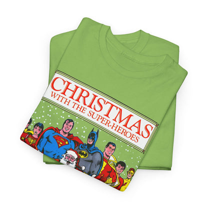 Christmas with the Superheroes T-Shirt - Nick Cardy Art - Superman Batman Captain Marvel Teen Titans Retro Festive Holiday Tee - DC Comics
