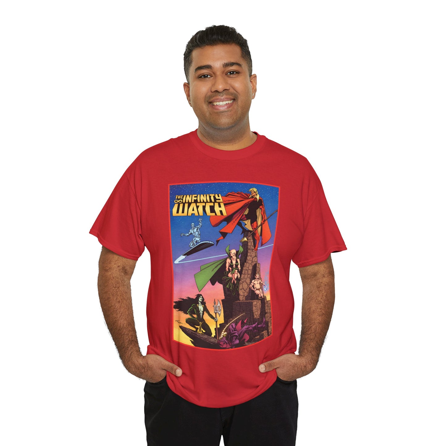 Infinity Watch T-Shirt - Jim Starlin Art - Adam Warlock, Silver Surfer, Moondragon, Pip the Troll - Marvel Comics