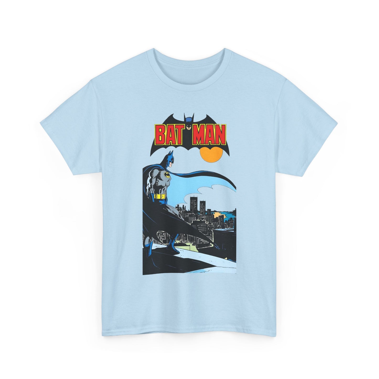 Batman T-Shirt - Jim Aparo Art - Dark Knight Looking Over Gotham City - Bronze Age Art - DC Comics