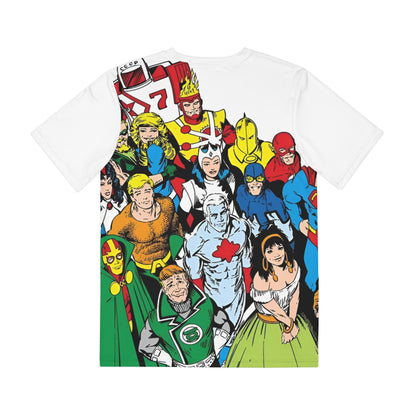 Justice League International All Over Print Tee (Polyester) - Kevin Maguire Art - DC Comics
