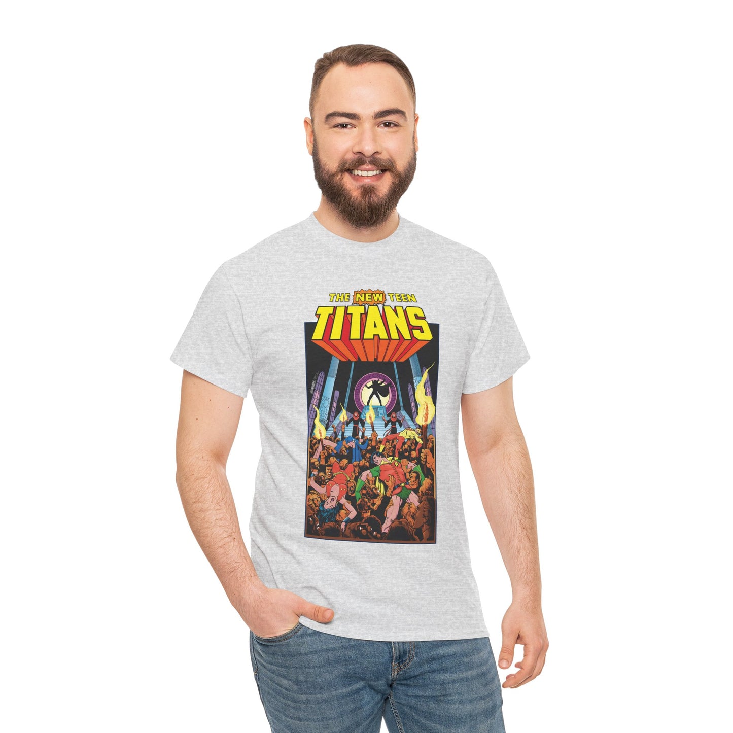 New Teen Titans T-Shirt - George Perez Art - #22 Cover - Wonder Girl, Robin, Raven, Kid Flash - Brother Blood Story - DC Comics