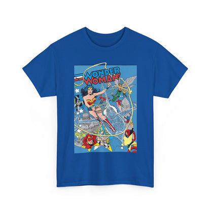 Wonder Woman T-Shirt - Ed Hannigan Art - #300 Cover Art - Hawkman, Green Lantern, Elongated Man, Sandman - DC Comics