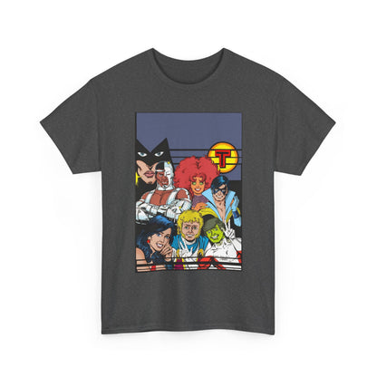 New Teen Titans T-Shirt - George Perez Painted Art - Nightwing, Wonder Girl, Raven, Jericho, Cyborg, Starfire, Changeling - DC Comics