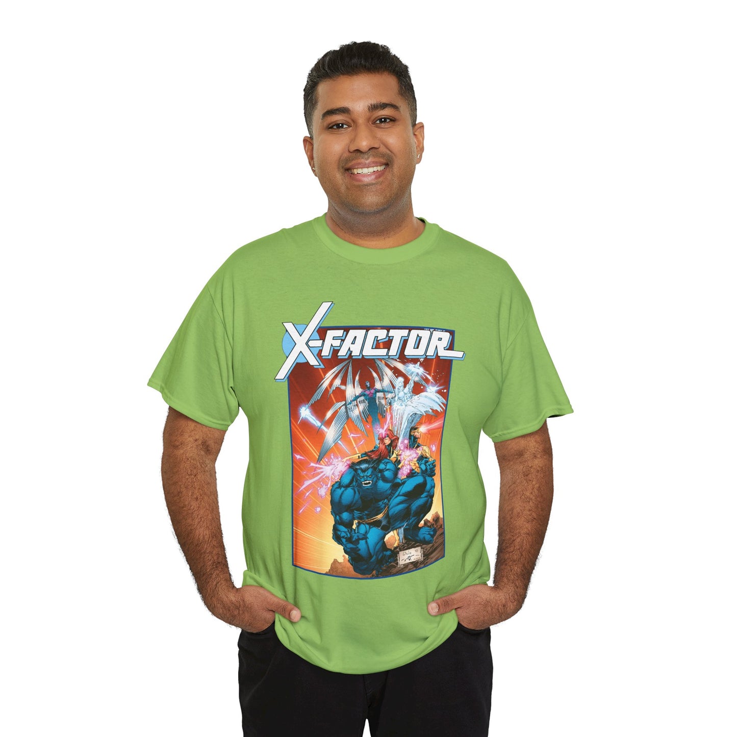 X-Factor T-Shirt - Whilce Portacio Art - Cyclops, Jean Grey, Iceman, Arcangel, Beast - X-Men Founding Members - Marvel Comics