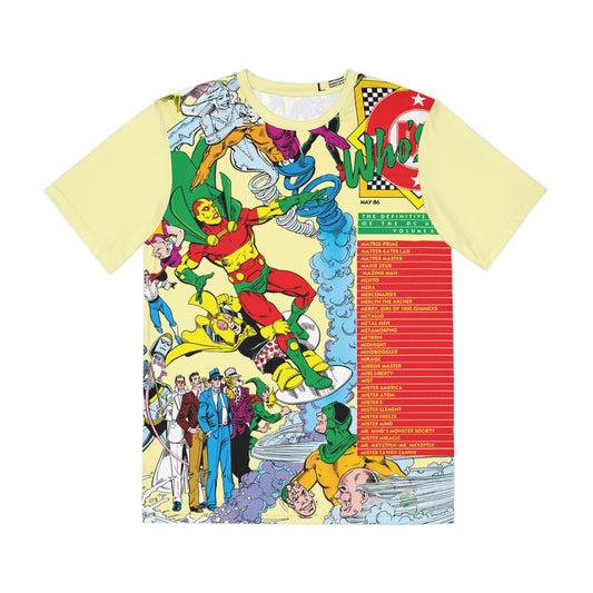 Who's Who in the DC Universe #15 All Over Print Tee (Polyester) - George Perez Art - Mr. Miracle, Metamorpho, Mirror Master - DC Comics