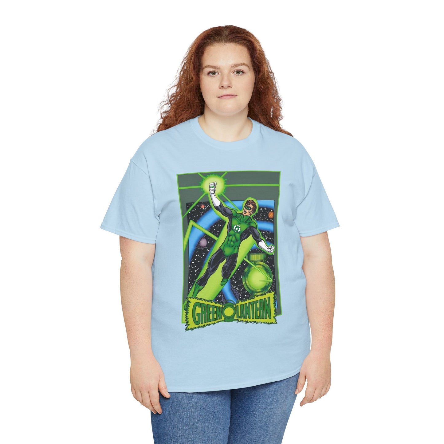 Green Lantern T-Shirt - George Perez JLA Postcard Art - DC Comics - Hal Jordan - Sector 2814 - Justice League Member