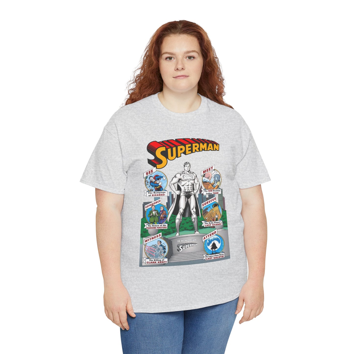 Superman T-Shirt - Curt Swan Art - Whatever Happened to the Man of Tomorrow? - Brainiac, Lex Luthor, Bizarro, Toyman, Daily Planet - Alan Moore Story - DC Comics