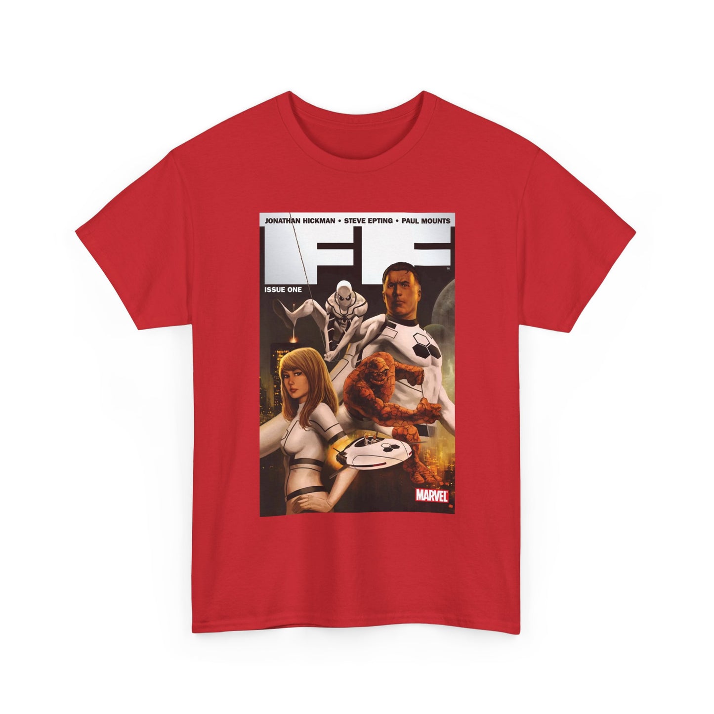 FF #1 T-Shirt - Steve Epting Art - Fantastic Four/Future Foundation - Spider-Man, Mr. Fantastic, Invisible Woman, The Thing - Marvel Comics