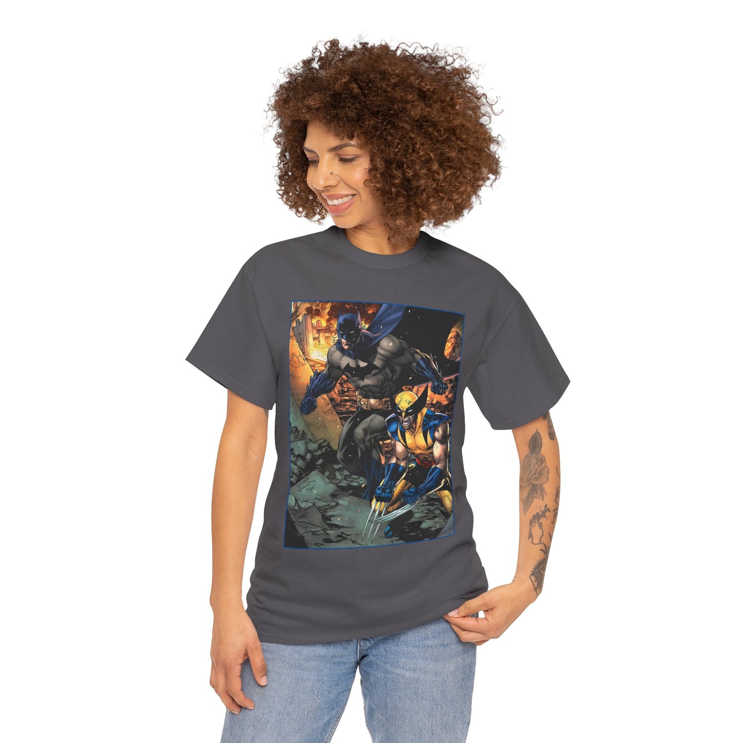 Batman & Wolverine T-Shirt - Jim Lee Art - DC Comics, Marvel Comics