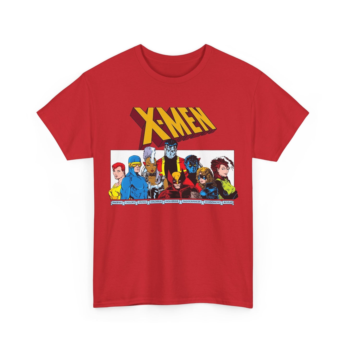 X-Men T-Shirt - Arthur Adams Art - Cyclops, Nightcrawler, Storm, Wolverine, Shadowcat, Phoenix (Rachel Summers), Colossus, Rogue - Marvel Comics
