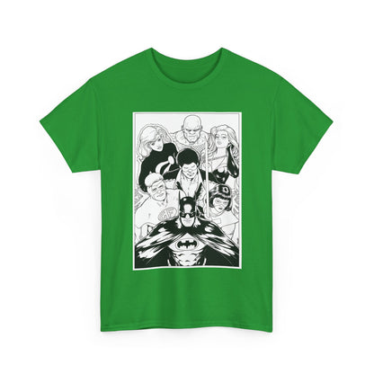 Batman & the Outsiders T-Shirt - Kevin Maguire Art - Black & White - Black Lightning, Metamorpho, Halo, Looker, Katana, Geo-Force - DC Comics