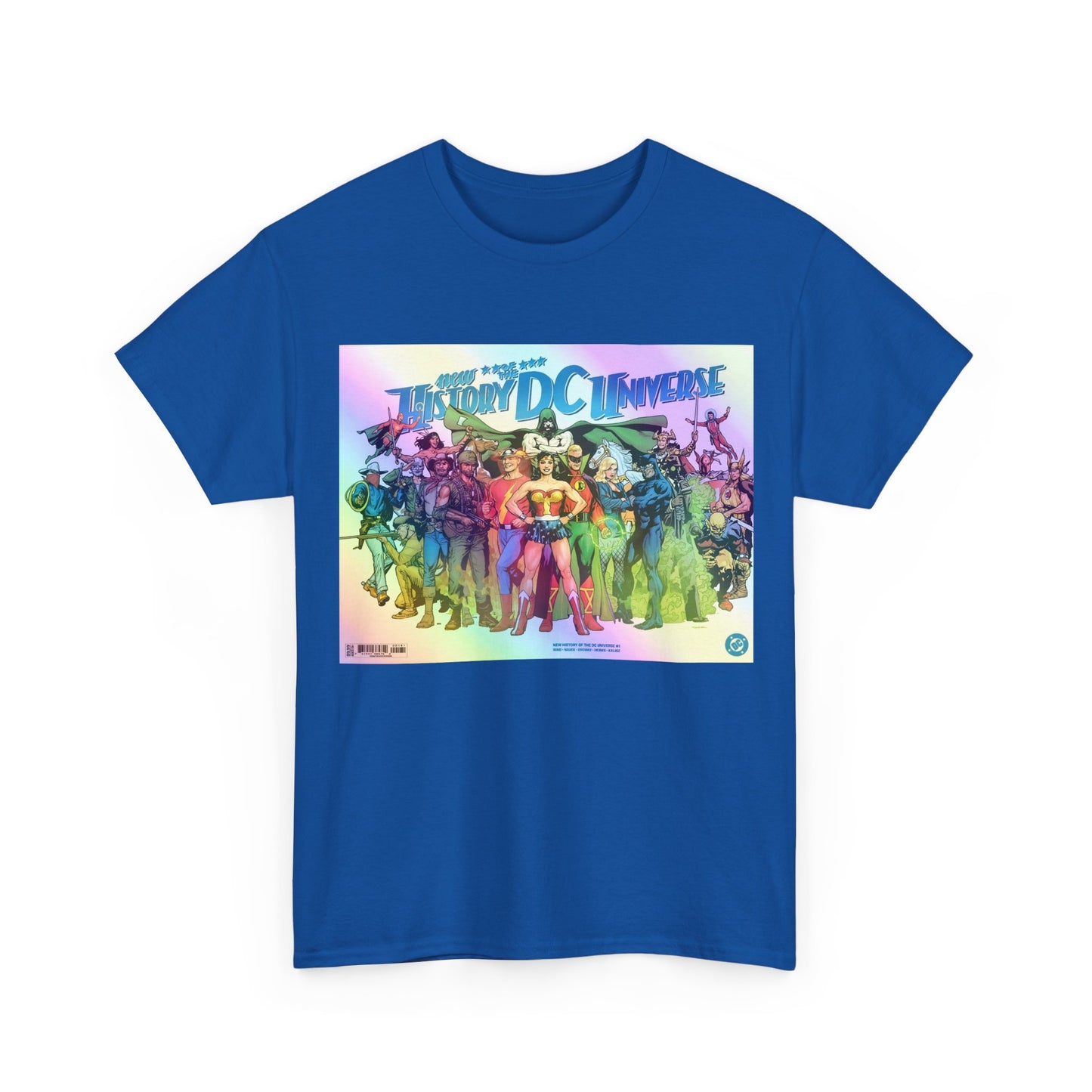 New History of the DC Universe T-Shirt - Wonder Woman, Wildcat, Black Canary, Sgt. Rock, Etrigan, Spectre, Jonah Hex - DC Comics