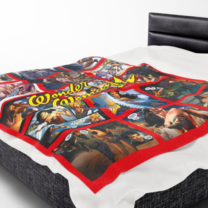 Wonder Woman '77 Velveteen Plush Blanket 60x80" - Art from the Lynda Carter Comic Book Based on the Popular TV Show - Amazon Princess - DC Comics