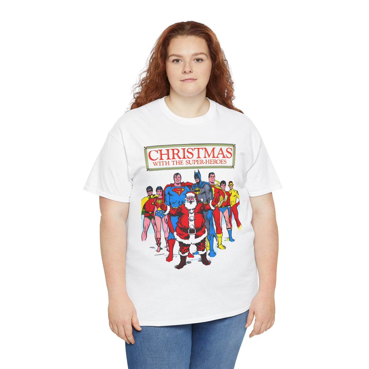Christmas with the Superheroes T-Shirt - Nick Cardy Art - Superman Batman Captain Marvel Teen Titans Retro Festive Holiday Tee - DC Comics