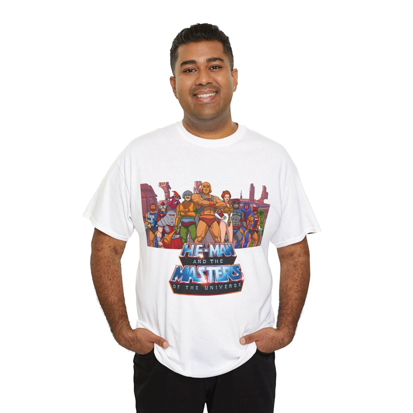 Masters of the Universe T-Shirt - He-Man, Man-At-Arms, Teela, Orko, Fisto, Moss Man, Ram Man - 1980s Filmation Art