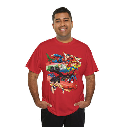 DC Legends T-Shirt - John Byrne Art - Superman, Dr Fate, Blue Beetle, Wonder Woman, Black Canary, Guy Gardner - DC Comics