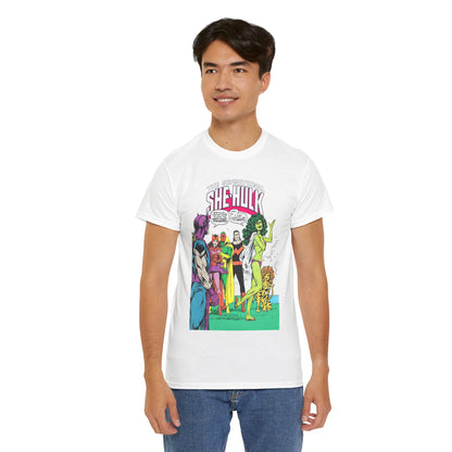 She-Hulk T-Shirt - John Byrne Art - West Coast Avengers Appearance - Hawkeye, Scarlet Witch, Wonder Man, Vision, Tigra - Marvel Comics