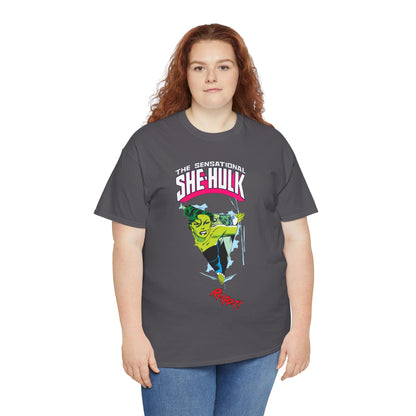 Sensational She-Hulk T-Shirt - John Byrne Art - Marvel Comics - Jennifer Walters - Ripping Through the Shirt - Fourth Wall