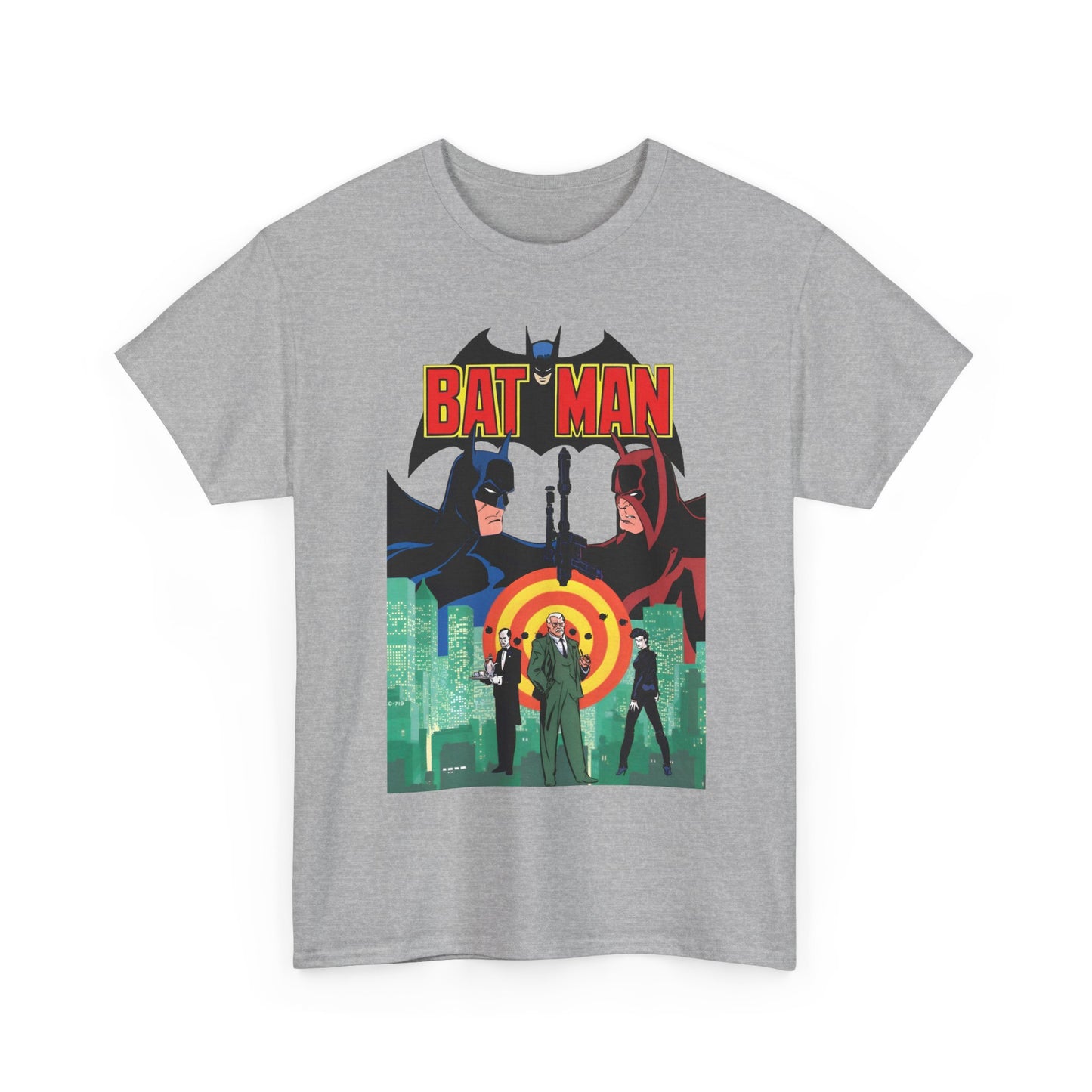 Gray t-shirt with Batman graphic design