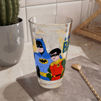 New Adventures of Batman Pint Glass 16oz Filmation 1977 Cartoon Robin Batmite Retro 70s Superhero Nostalgia Glassware Vintage Fan Gift