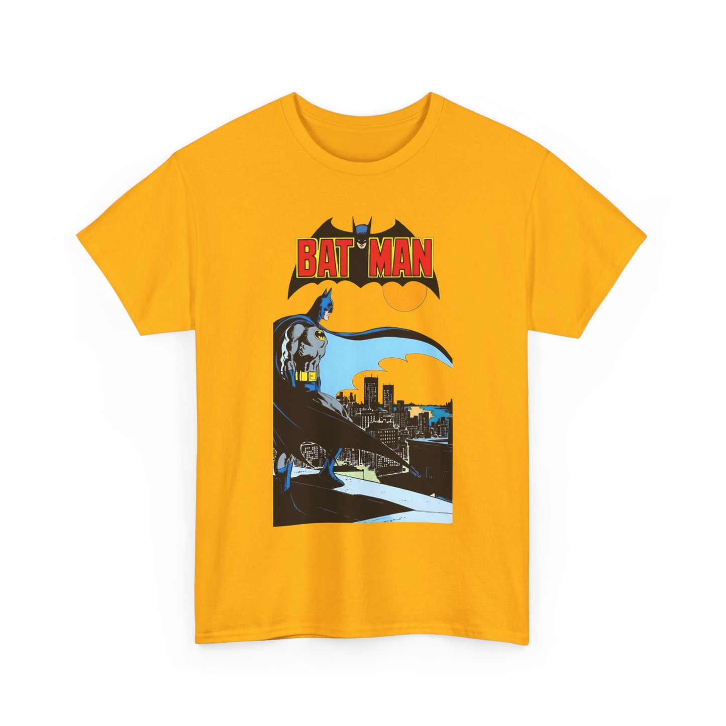Batman T-Shirt - Jim Aparo Art - Dark Knight Looking Over Gotham City - Bronze Age Art - DC Comics