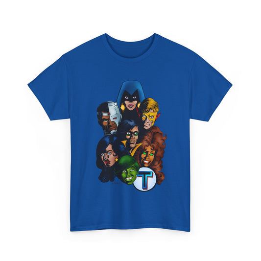 New Teen Titans T-Shirt - George Perez Art - Robin, Wonder Girl, Cyborg, Raven, Starfire, Kid Flash - DC Comics
