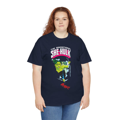 Sensational She-Hulk T-Shirt - John Byrne Art - Marvel Comics - Jennifer Walters - Ripping Through the Shirt - Fourth Wall