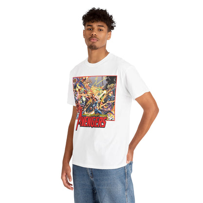 Avengers Vs Thunderbolts T-Shirt - George Perez Art - Captain America, Iron Man, Wonder Man, Scarlet Witch, Hawkeye, Citizen V, MACH-1, Techno, Atlas, Songbird - Marvel Comics