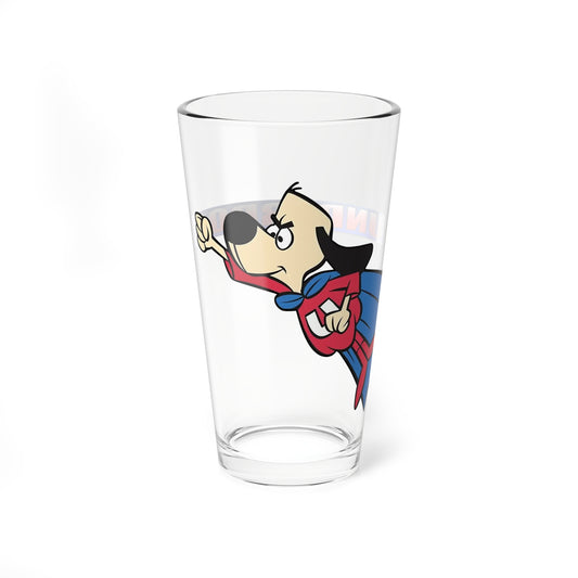 Underdog Pint Glass, 16oz - Shoeshine Boy - Saturday Morning Cartoon - 1960s TV Animation