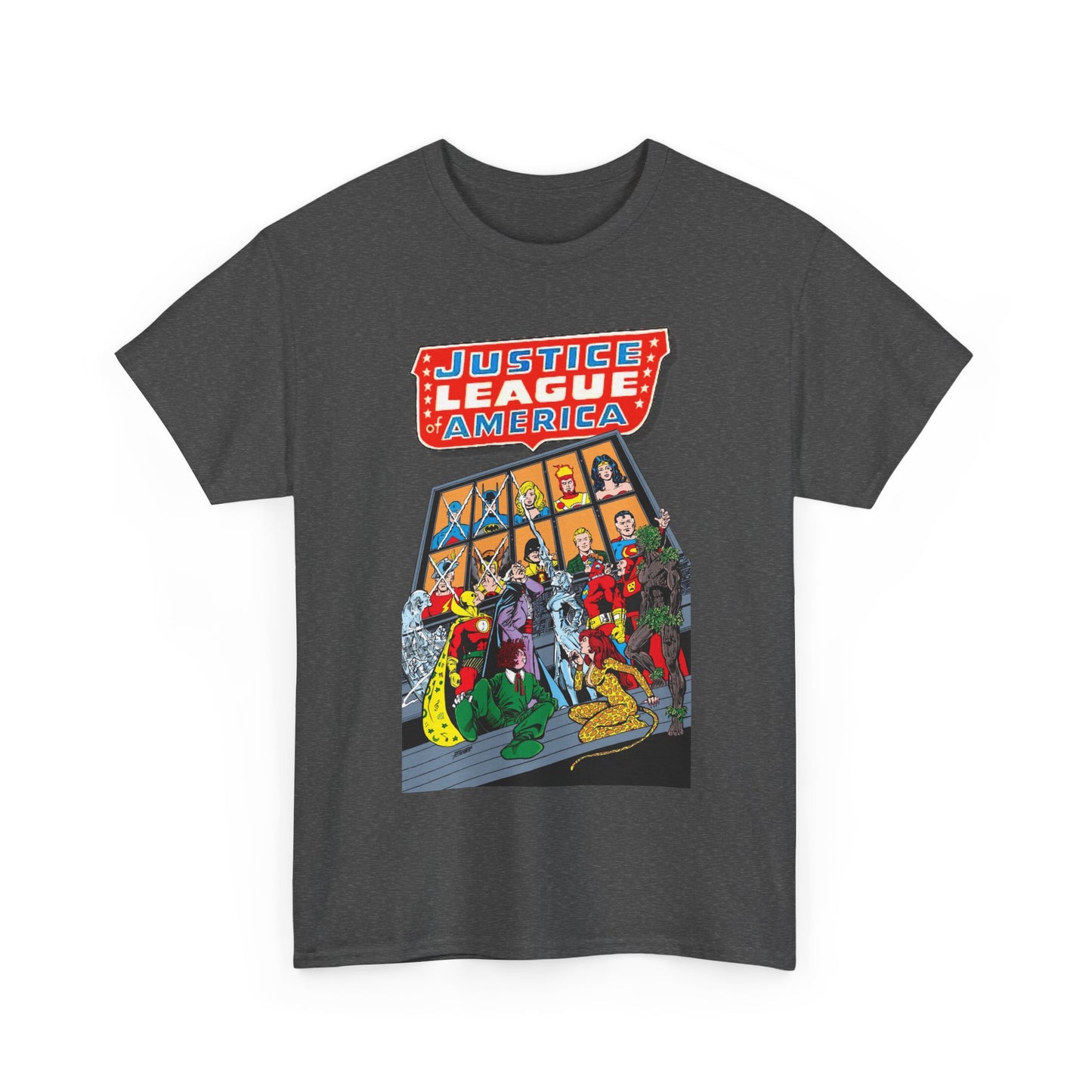 Justice League of America T-Shirt - George Perez Art - Wonder Woman, Hourman, Batman, Firestorm - SSOSV - DC Comics