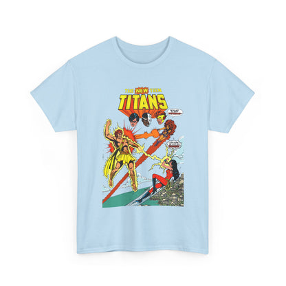 New Teen Titans T-Shirt - George Perez Art - Wonder Girl & Starfire Vs Hyperion - DC Comics