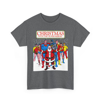 Christmas with the Superheroes T-Shirt - Nick Cardy Art - Superman Batman Captain Marvel Teen Titans Retro Festive Holiday Tee - DC Comics