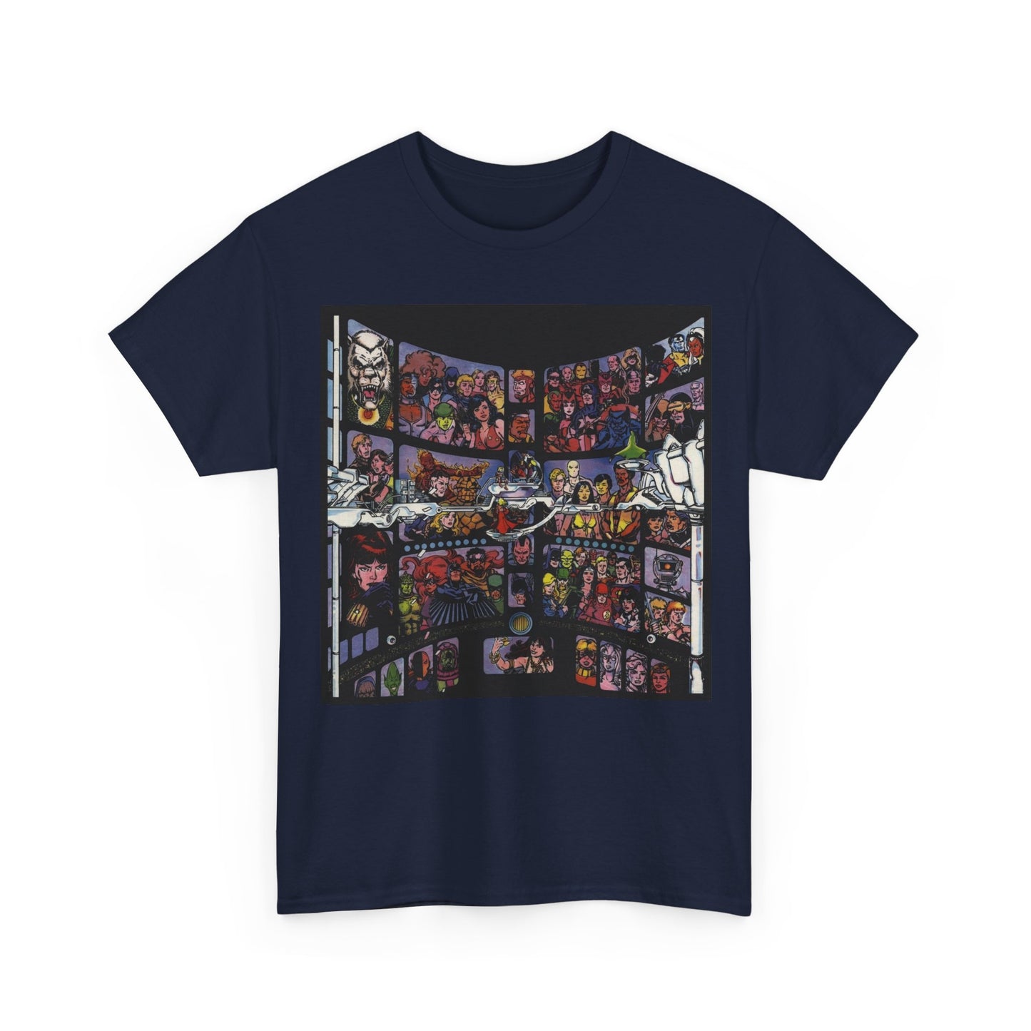 Focus on George Perez T-Shirt - Monitor, New Teen Titans, Avengers, Fantastic Four - DC & Marvel Comics - Note: Black Tee is a Negative Space Piece and is Borderless