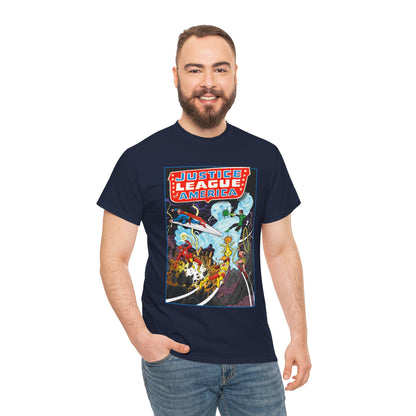 Justice League T-Shirt - George Perez Art - Tornado Tyrant - Superman, Firestorm, Flash, Wonder Woman, Green Lantern - DC Comics