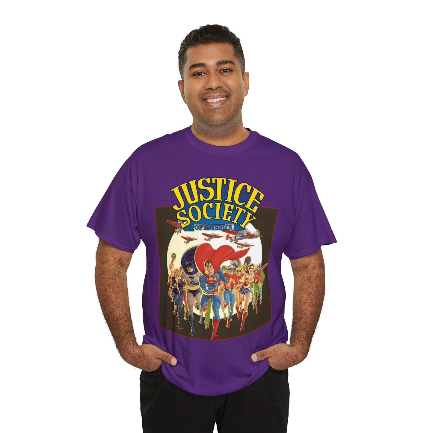 Justice Society of America T-Shirt - Superman, Wonder Woman, Black Canary, Green Lantern, Batman, Plastic Man, Flash - DC Comics
