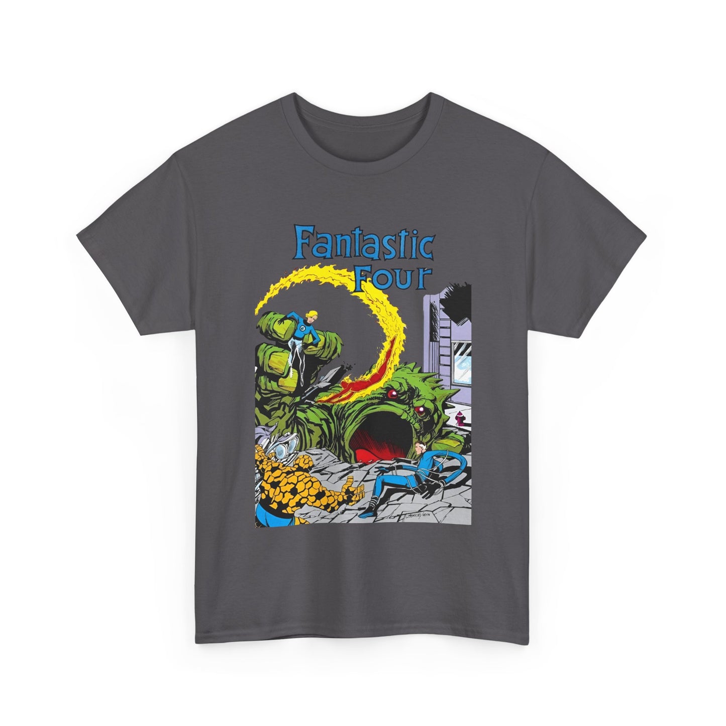 Fantastic Four T-Shirt - John Byrne Art - Cover to Issue #1 - Reed Richards, Invisible Woman, Human Torch, The Thing - Marvel Comics